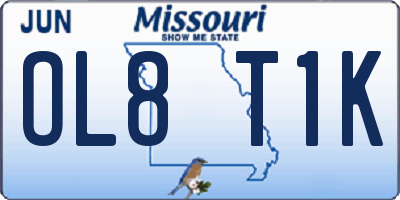 MO license plate OL8T1K