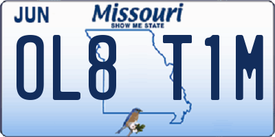 MO license plate OL8T1M