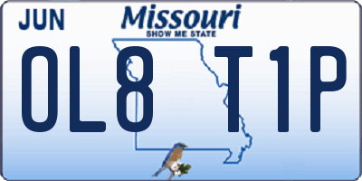 MO license plate OL8T1P