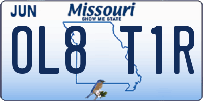 MO license plate OL8T1R