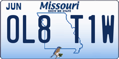 MO license plate OL8T1W