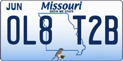 MO license plate OL8T2B