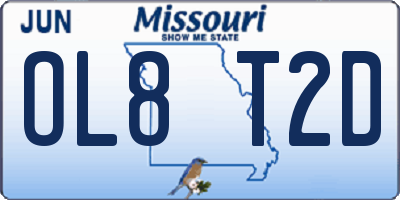 MO license plate OL8T2D