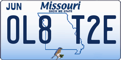 MO license plate OL8T2E
