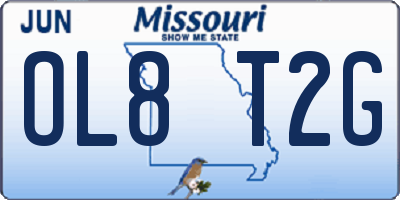 MO license plate OL8T2G
