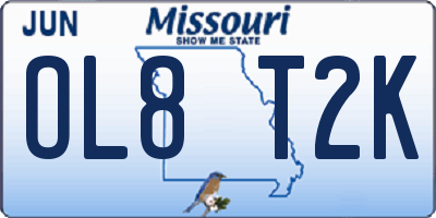 MO license plate OL8T2K