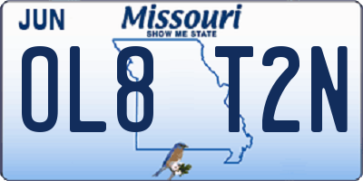 MO license plate OL8T2N