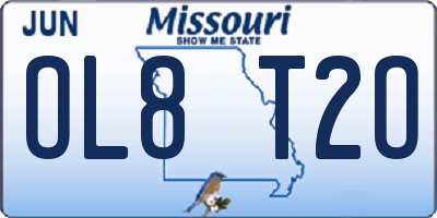 MO license plate OL8T2O