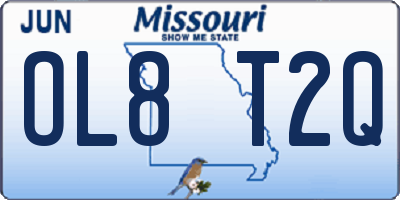 MO license plate OL8T2Q