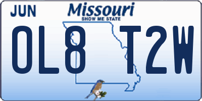 MO license plate OL8T2W