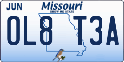 MO license plate OL8T3A