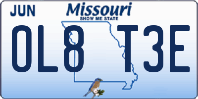 MO license plate OL8T3E