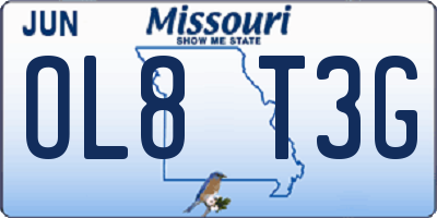 MO license plate OL8T3G