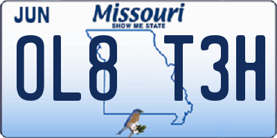 MO license plate OL8T3H