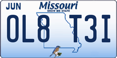 MO license plate OL8T3I