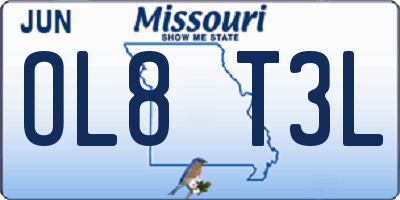 MO license plate OL8T3L