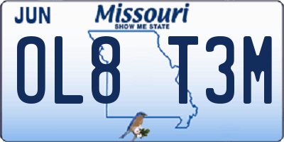 MO license plate OL8T3M