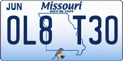 MO license plate OL8T3O