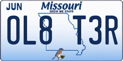 MO license plate OL8T3R