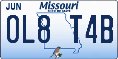 MO license plate OL8T4B