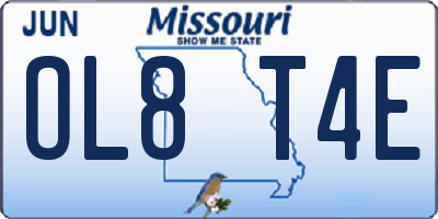 MO license plate OL8T4E