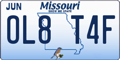 MO license plate OL8T4F