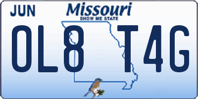 MO license plate OL8T4G