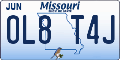 MO license plate OL8T4J