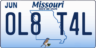 MO license plate OL8T4L