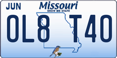 MO license plate OL8T4O