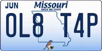MO license plate OL8T4P