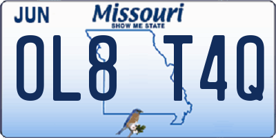 MO license plate OL8T4Q
