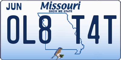 MO license plate OL8T4T
