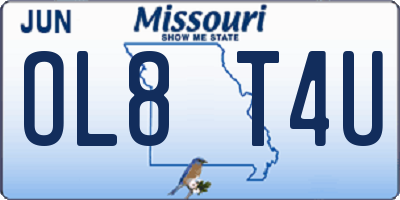 MO license plate OL8T4U