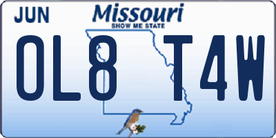 MO license plate OL8T4W