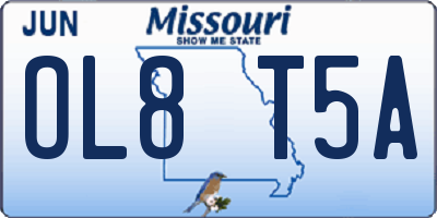 MO license plate OL8T5A