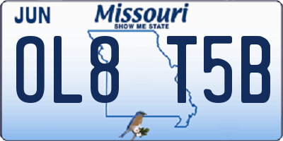 MO license plate OL8T5B