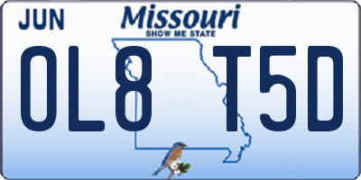 MO license plate OL8T5D