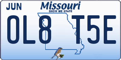 MO license plate OL8T5E