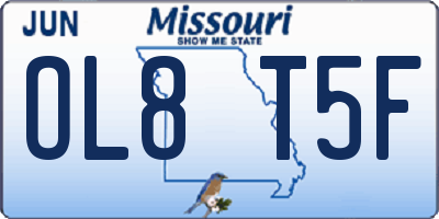 MO license plate OL8T5F