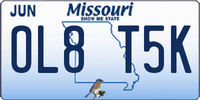 MO license plate OL8T5K
