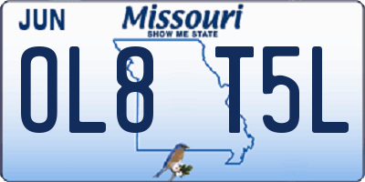 MO license plate OL8T5L