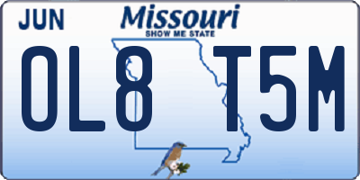 MO license plate OL8T5M