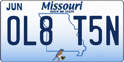MO license plate OL8T5N