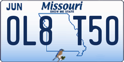 MO license plate OL8T5O