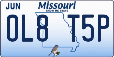MO license plate OL8T5P