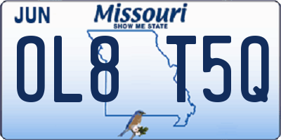 MO license plate OL8T5Q