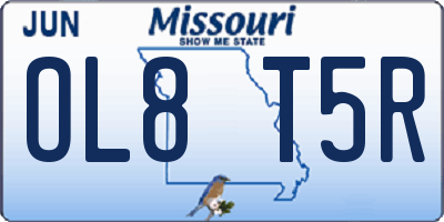 MO license plate OL8T5R