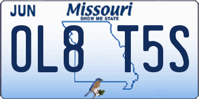 MO license plate OL8T5S