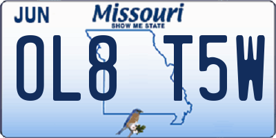 MO license plate OL8T5W